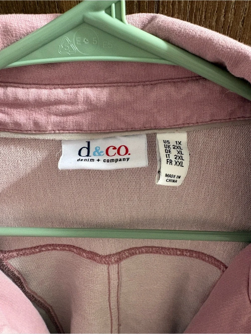 Women's Pink Zip-Front Jacket Size 1X